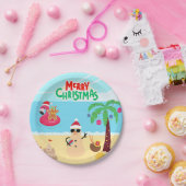 Strandkerstscène Papieren Bordje (Feest)