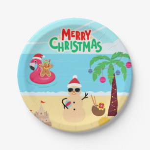 Strandkerstscène Papieren Bordje