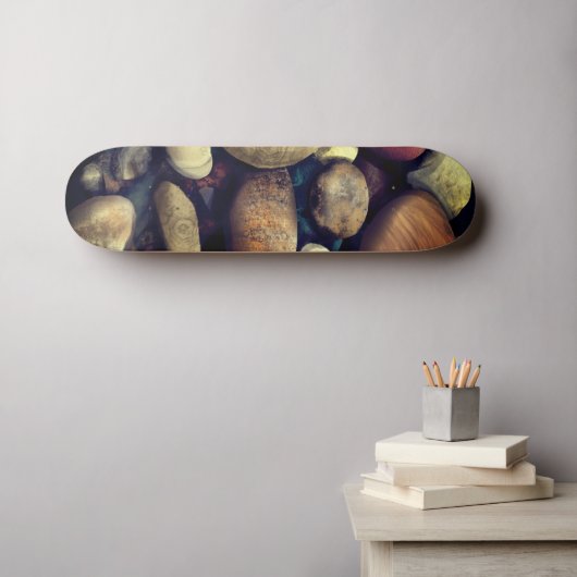 Strandkiezelpatroon Persoonlijk Skateboard (Muurkunst (Horizontaal))
