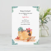 Strandklaar vrijgezellenfeest kaart (Staand voorkant)