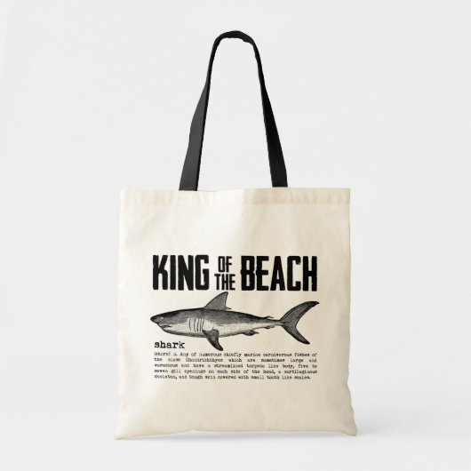 Strandkoning  haai met definitie tote bag (Voorkant)