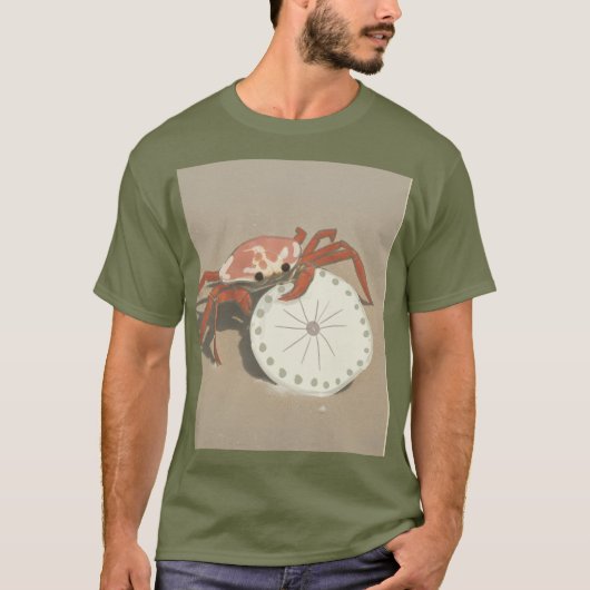Strandkrab en zanddollar t-shirt (Voorkant)