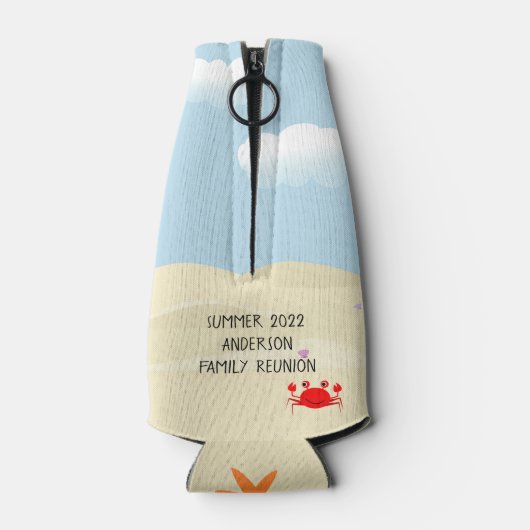 Strandkrab gepersonaliseerd flesjeskoeler (Achterkant)