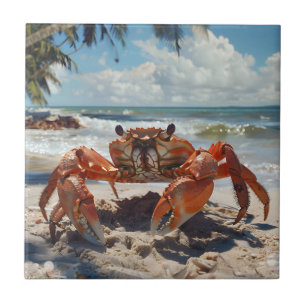 Strandkrab keramische Tegel Tegeltje