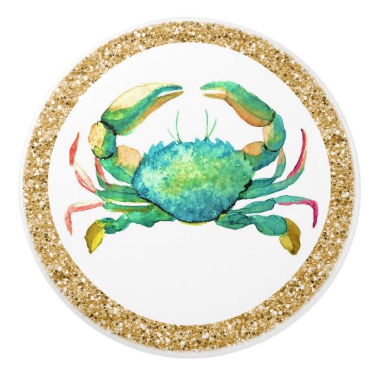 Strandkrab ladeknoppen keramische knop (Voorkant)