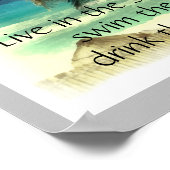 strandkunst Emerson citeert live in de zon Poster (Hoek)