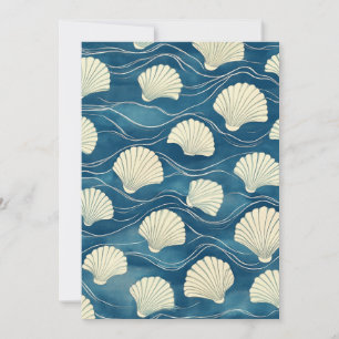 Strandkust Aquarel Crème Schelpen Blanco Feestdagenkaart
