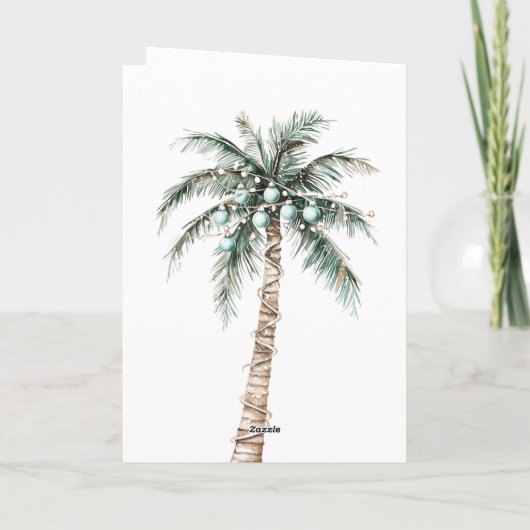 Strandkust Blond Vrouw Kerstmis Kaart (Achterkant)