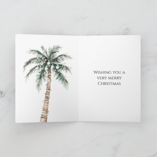 Strandkust Blond Vrouw Kerstmis Kaart (Binnen)