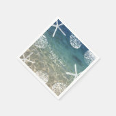 Strandkust Starfish & Seashells Tropische bruiloft Servet (Hoek)