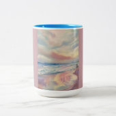 strandkustgolven tweekleurige koffiemok (Center)