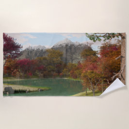 Strandlaken 175x90 cm met "Herfstkleuren"-afbeeldi