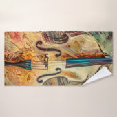 Strandlaken abstracte kunst Viool Badhanddoek (Badhanddoek)