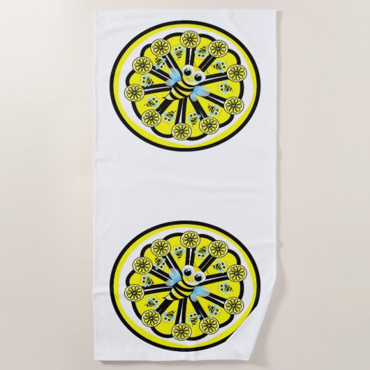 Strandlaken Bumblebee Lemon Zomer (Voorkant)
