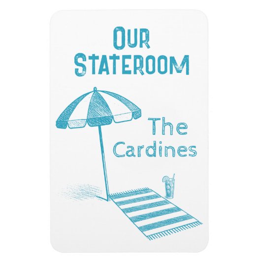 Strandlaken Cruiseschip Stateroom Deur Marker Magneet (Verticaal)