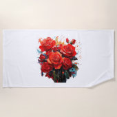 Strandlaken - De rode rozen artwork (Voorkant)