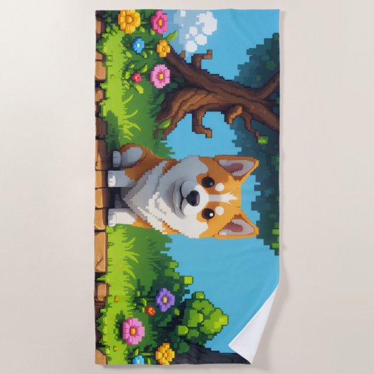 Strandlaken Doggo n' a Tree (Voorkant)