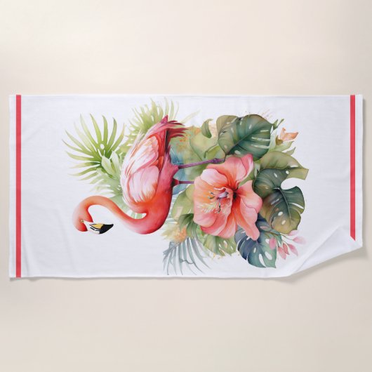 Strandlaken Flamingo (Voorkant)