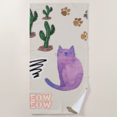 Strandlaken Kat Vis Cactus (Voorkant)