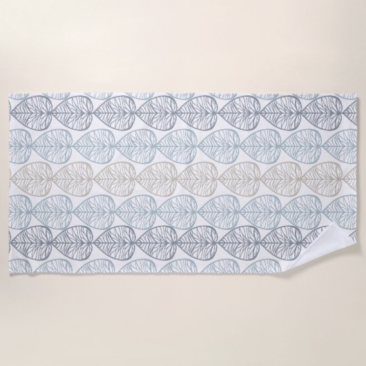 Strandlaken met abstracte planten ornamenten. (Voorkant)