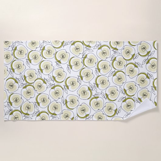 Strandlaken met appel. (Voorkant)