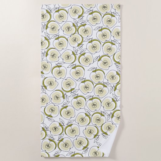 Strandlaken met appel. (Voorkant)