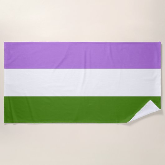 Strandlaken met genderqueer Pride-vlag (Voorkant)