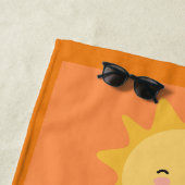 Strandlaken met kikker, oceaan, vis en het strand (In situ)