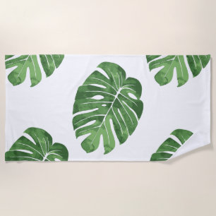 Strandlaken met tropische bladeren print