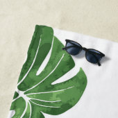 Strandlaken met tropische bladeren print (In situ)