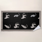 Strandlaken Monstera Leaf Plant en aangepaste naam (Voorkant)