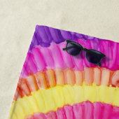 Strandlaken Pinwheel geel, roze, Sinaasappel (In situ)