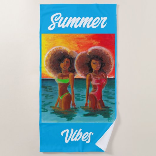 STRANDLAKEN RETRO STRANDMEISJES ZONSONDERGANG (Voorkant)