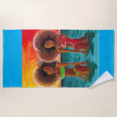 STRANDLAKEN RETRO STRANDMEISJES ZONSONDERGANG (Voorkant)