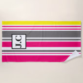 Strandlaken - Strandhut Stripes Hot Pink (Voorkant)