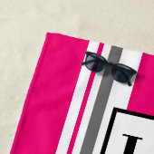 Strandlaken - Strandhut Stripes Hot Pink (In situ)