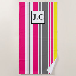 Strandlaken - Strandhut Stripes Hot Pink