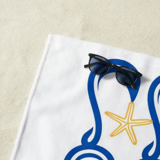 Strandlaken. Vang. Golven met schildpadden Strandlaken (In situ)