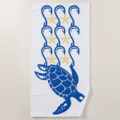 Strandlaken. Vang. Golven met schildpadden Strandlaken (Voorkant)