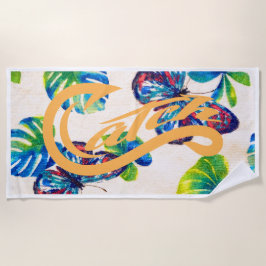 Strandlaken. Vang. vlinders Strandlaken