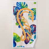 Strandlaken. Vang. vlinders Strandlaken (Voorkant)