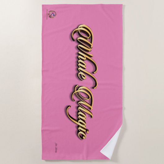 Strandlaken Whale Magic Pink (Voorkant)