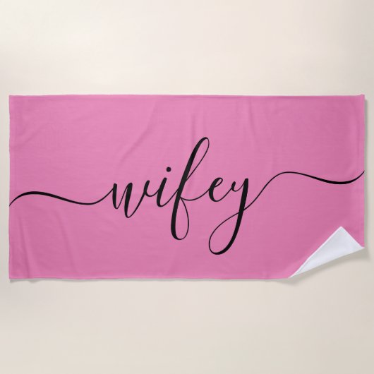 Strandlaken - Wifey Pink (Voorkant)