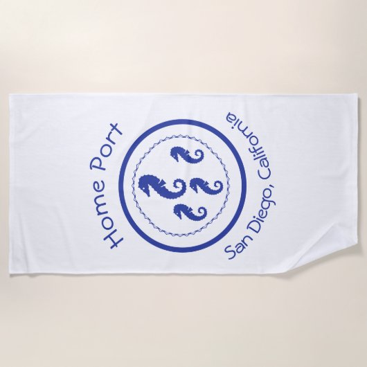 Strandlaken - Zee Horses Home Port (Voorkant)