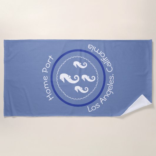 Strandlaken - Zeeen Paarden en Home Port (Voorkant)