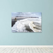 Strandlandschap in de winter canvas afdruk (Insitu (Houten vloer))