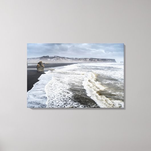 Strandlandschap in de winter canvas afdruk (Voorkant)