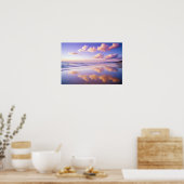 Strandlandschap Kust Zonsondergang Duik Rustig Rel Poster (Keuken)