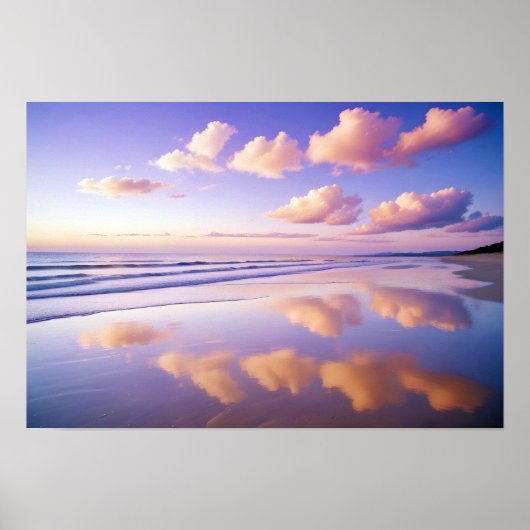 Strandlandschap Kust Zonsondergang Duik Rustig Rel Poster (Voorkant)