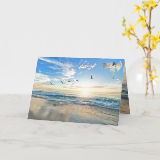 Strandlandschap Sympathie Kaart met Quote (Gele Bloem)